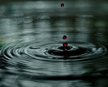 water drop, drop, abstract, art, red, water HD wallpaper