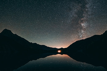 Silhouette Astronomy , nature, silhouette, sky, stars, constellations HD wallpaper