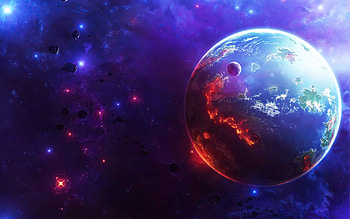 Space Planet Asteroid Moon , asteroid, planet, space, digital-universe, artist, artwork, digital-art HD wallpaper