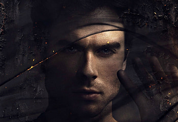 Ian Somerhalder as Damon, black, ian somerhalder, man, veil, dark, tv series, damon, fantasy, actor, vampire diaries, male HD wallpaper