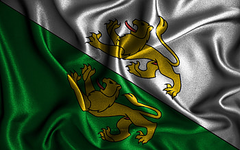 Thurgau flag, , silk wavy flags, swiss cantons, Flag of Thurgau, fabric flags, Day of Thurgau, 3D art, Thurgau, Europe, Cantons of Switzerland, Thurgau 3D flag, Switzerland HD wallpaper