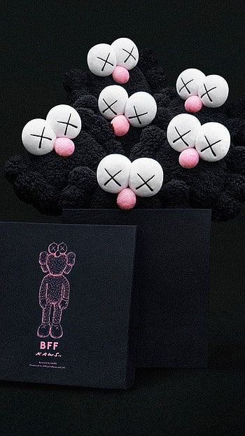 Kaws, Digital Art, Black Background HD phone wallpaper