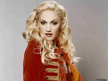 Gwen Estefani, red lips, sexy, blond long hair, singer, female HD wallpaper