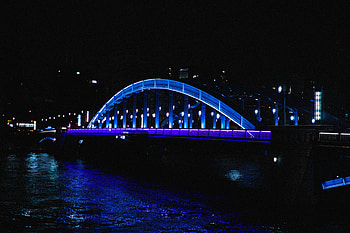 Night, Architecture, Dark, Bridge, Backlight, Illumination HD wallpaper