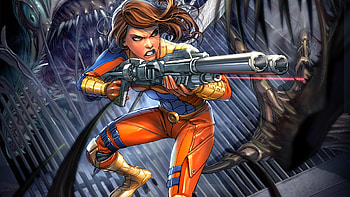 Game Girl, game, gun, fantasy, female HD wallpaper