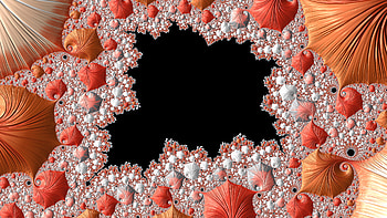 Fractal Art for your - Orange, Cream and Black, orange (Color), CGI, pattern, psychedelic, trippy, Abstract, fractal HD wallpaper