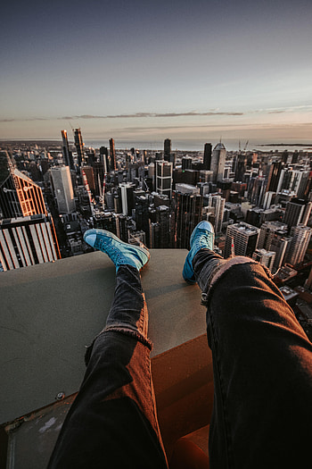 City, View From Above, Miscellanea, Miscellaneous, Legs, Sneakers, Shoes HD phone wallpaper