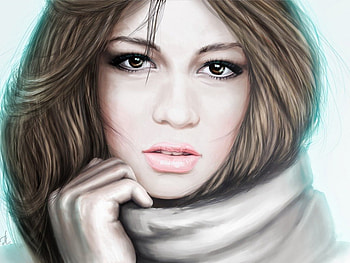Girl face, face, girl, art, painting HD wallpaper