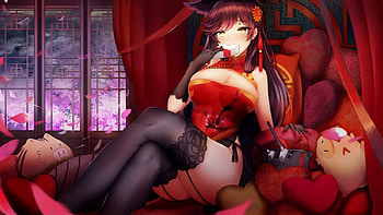 Crimson room, hot, crimson, ecchi, candy HD wallpaper