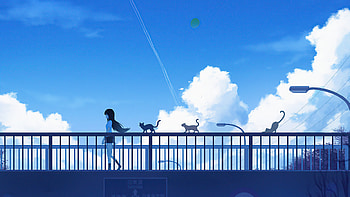 Footbridge Walk Anime Girl , anime-girl, anime, artist, artwork, digital-art, artstation HD wallpaper