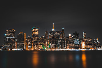 Brooklyn, cityscape, buildings, night HD wallpaper