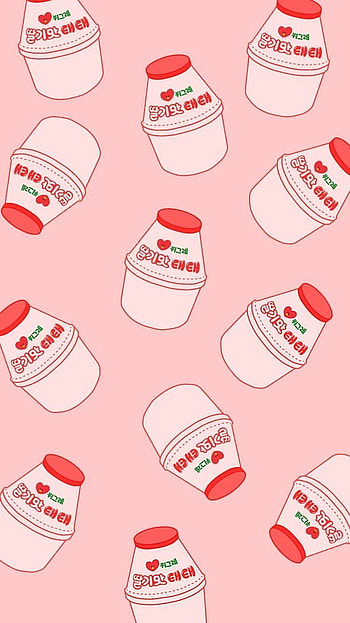 •strawberry milk•, aesthetic, turtle_vibes, strawberry milk HD phone wallpaper
