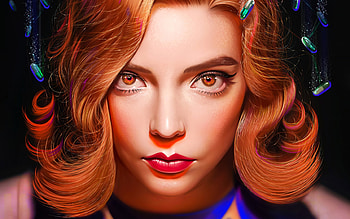 Anya Taylor-Joy, portrait, the queens gambit, face, girl, yasar vurdem, actress, woman, art, anya taylor joy, redhead HD wallpaper