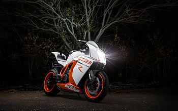 KTM 1190 RC8 R, 2021, front view, exterior, new white orange KTM 1190, sport bike, Austrian motorcycles, KTM HD wallpaper