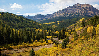 Grey River Range, Wyoming, hills, usa, clouds, landscape, trees, sky HD wallpaper
