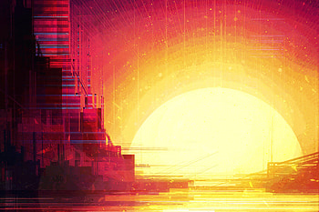 Sunset Illustration, sunset, illustration, artist, artwork, digital-art HD wallpaper
