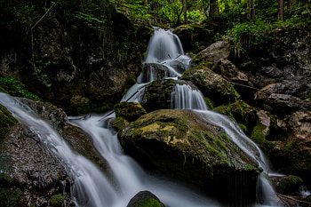 Nature, Stones, Waterfall, Flow, Stream, Lumps, Blocks HD wallpaper