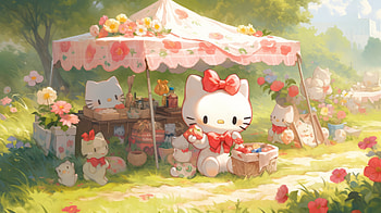 Hello Kitty Garden Picnic, Anime, Hello Kitty, sanrio HD wallpaper