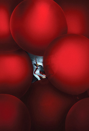 IT Chapter two, clown, Pennywise, joker behind balloons, 2019 HD phone wallpaper