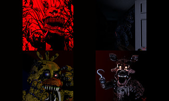 Nightmare Freddy & Foxy — FNAF 4 Ultra, Nightmare Freddy (Five Nights at Freddy's), video game, Five Nights at Freddy's 4, Five Nights at Freddy's HD wallpaper