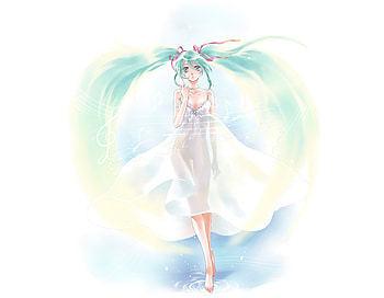Hatsune Miku, sexy, blue eyes, cute, ribbons, blue hair, girl, vocaloid, long hair, anime, twintails HD wallpaper