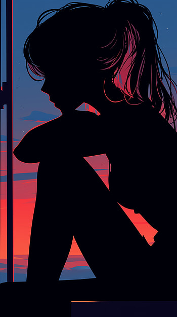 Sad Lofi Silhouette for , woman, silhouette HD phone wallpaper