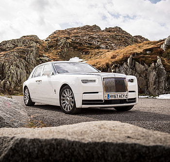 White Rolls-Royce Phantom, off-road HD wallpaper