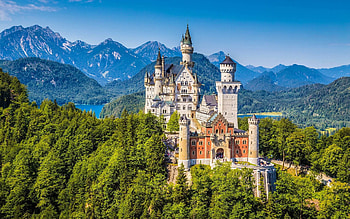 Neuschwanstein Castle, Mountain landscape, Castles of Germany HD wallpaper
