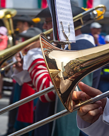 The mighty trombone, Musical power, Brass brilliance, Dynamic sound HD phone wallpaper