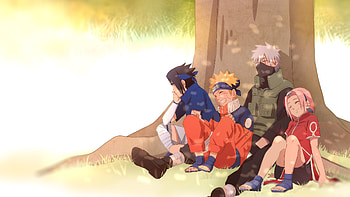 Naruto Friends Under Tree HD wallpaper