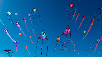 Kites In Air, kites, graphy, nature, colorful, sky HD wallpaper