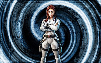 Black Widow, blue grunge background, Fortnite, vortex, Fortnite characters, Black Widow Skin, Fortnite Battle Royale, Black Widow Fortnite HD wallpaper