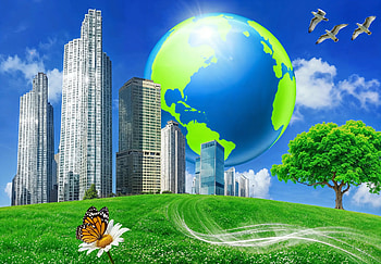Frutiger Aero : Vibrant Cityscape with Earth and Nature Harmony, Frutiger Aero HD wallpaper