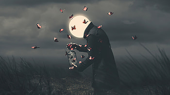 The Attraction Of Light , dark, butterfly, artist, artist, artwork, digital-art, deviantart HD wallpaper