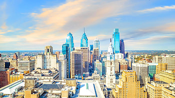 Philadelphia Skyline, Draufsicht auf die Skyline der Innenstadt HD wallpaper