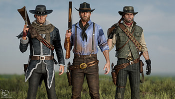 John Marston, Hossein Diba, 3D model, Red Dead series HD wallpaper