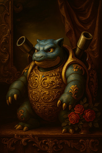 Regal Blastoise: Elegant Pokémon Masterpiece, sculpture, armor, toy HD phone wallpaper