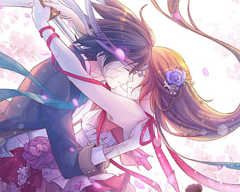 Couple, tears, romance, long hair, sad, orginal, fantasy, pretty, love HD wallpaper