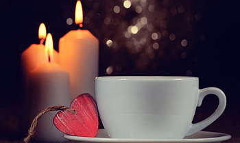 He and She , love, he and she, candles, cup, heart HD wallpaper