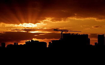 Cities, Sunset, Sky, Clouds, City HD wallpaper