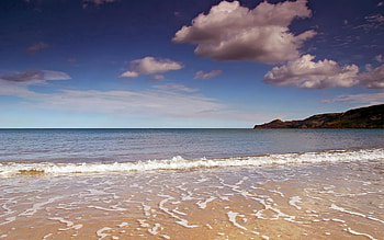 Nature, Sea, Clouds, Shore, Bank, Foam HD wallpaper