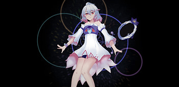 Anime girl, original, magic, white hair, art HD wallpaper