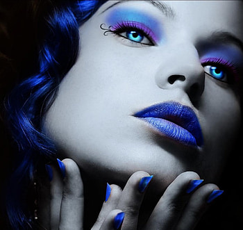 Lady in blue, model, color, expression, , new HD wallpaper