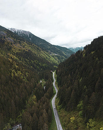 Nature, Trees, Mountains, View From Above, Road, Forest HD phone wallpaper