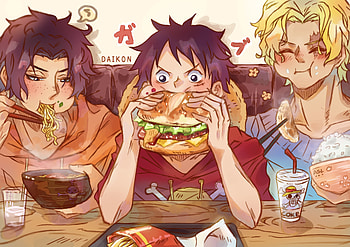 Monkey D. Luffy, Portgas D. Ace & Sabo, Sabo (One Piece), Portgas D. Ace, Monkey D. Luffy, Anime, One Piece HD wallpaper