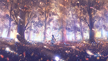Forest, anime girl, outdoor HD wallpaper