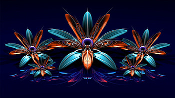 fleur bleu, fleur, petale, bleu, ocre HD wallpaper
