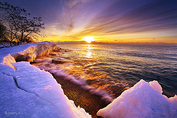 Sunset in Winter, winter, beautiful, , sunset HD wallpaper
