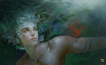 Edge, art, fantasy, man, gjshoolart, luminos HD wallpaper