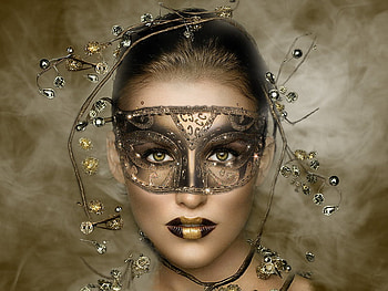 Into the smoke, mask, brightnesses, people, nice, woman, beutiful, smoke, lips, look, female HD wallpaper